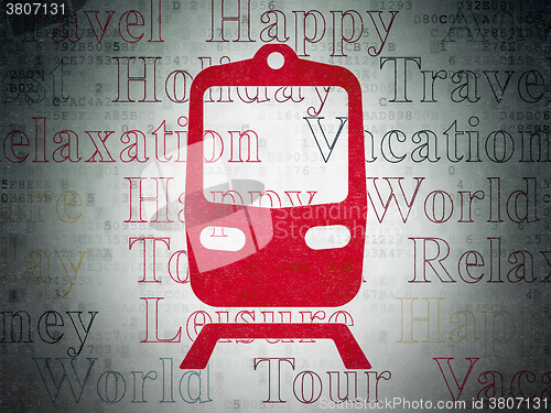 Image of Vacation concept: Train on Digital Paper background