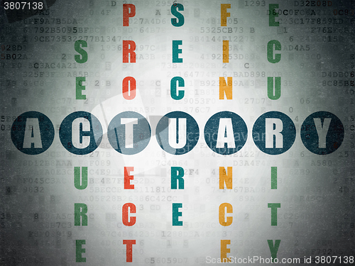 Image of Insurance concept: Actuary in Crossword Puzzle