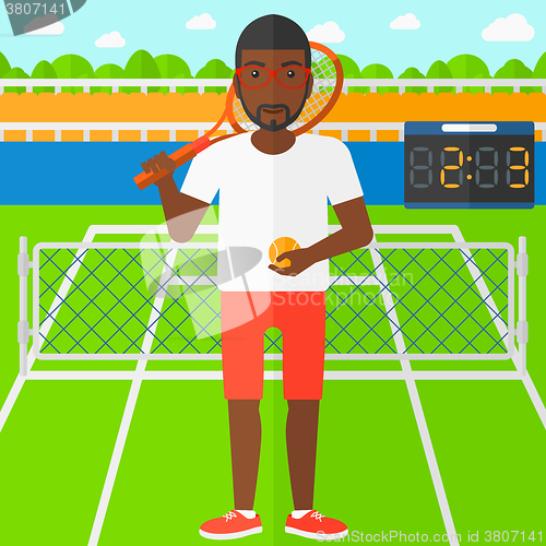 Image of Big tennis player.