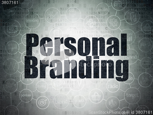 Image of Advertising concept: Personal Branding on Digital Paper background