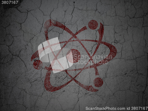 Image of Science concept: Molecule on grunge wall background