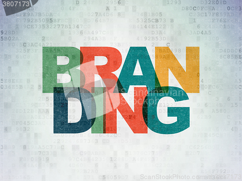 Image of Advertising concept: Branding on Digital Paper background