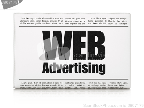 Image of Advertising concept: newspaper headline WEB Advertising