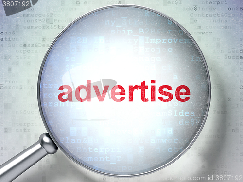 Image of Advertising concept: Advertise with optical glass