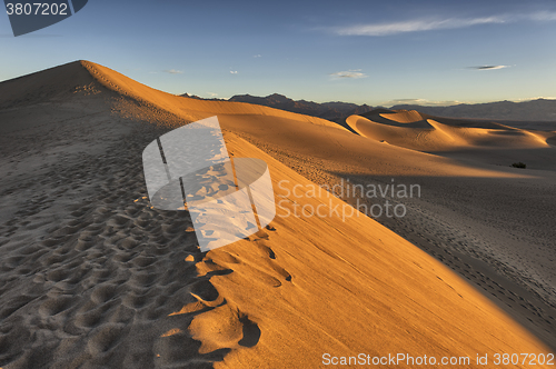 Image of Golden sunrise on Mesquite Flat Sand Dunes
