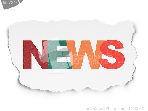 Image of News concept: News on Torn Paper background
