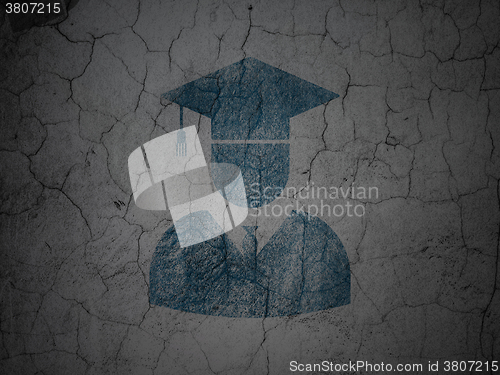 Image of Science concept: Student on grunge wall background