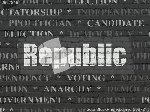 Image of Political concept: Republic on wall background