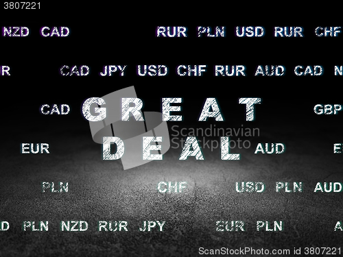 Image of Business concept: Great Deal in grunge dark room