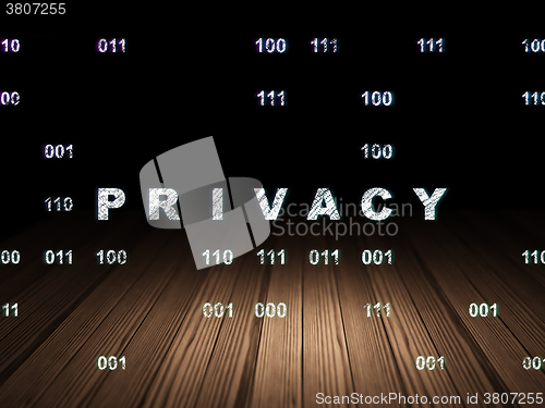 Image of Privacy concept: Privacy in grunge dark room