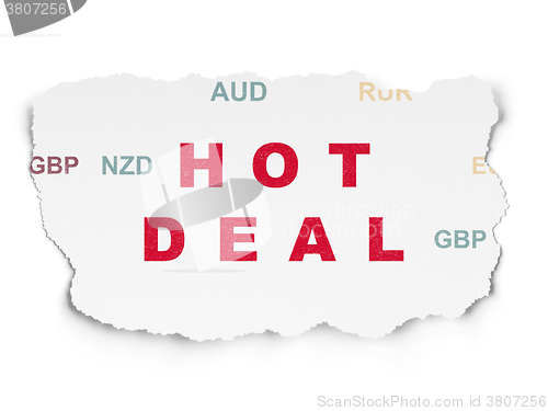 Image of Business concept: Hot Deal on Torn Paper background