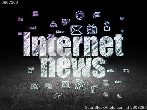 Image of News concept: Internet News in grunge dark room