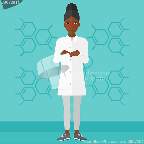 Image of Female laboratory assistant.