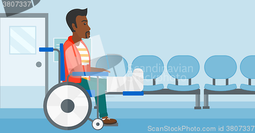 Image of Patient sitting in wheelchair.