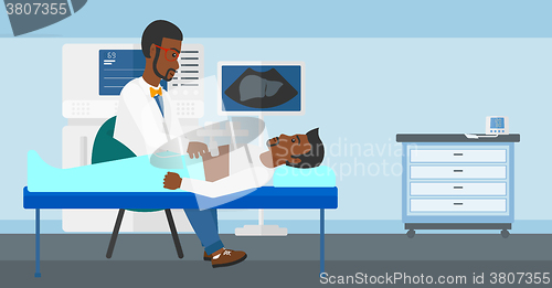 Image of Patient under ultrasound examination.