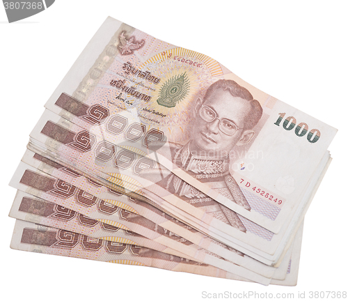 Image of Thai banknotes on white
