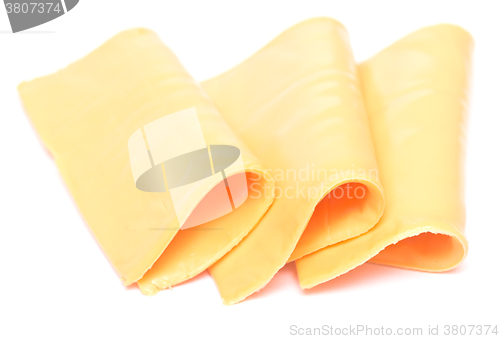 Image of cheese slices on white