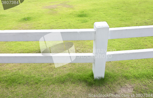 Image of white fence and grass