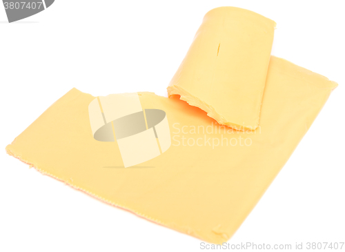 Image of cheese slice on white