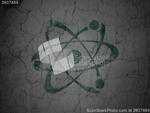 Image of Science concept: Molecule on grunge wall background