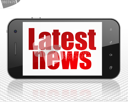 Image of News concept: Smartphone with Latest News on display