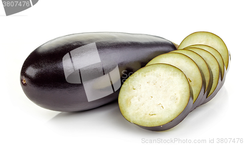 Image of fresh eggplant on white background
