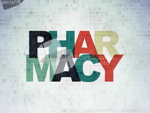 Image of Medicine concept: Pharmacy on Digital Paper background