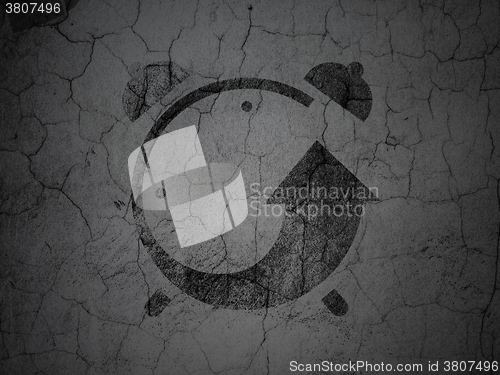 Image of Time concept: Alarm Clock on grunge wall background