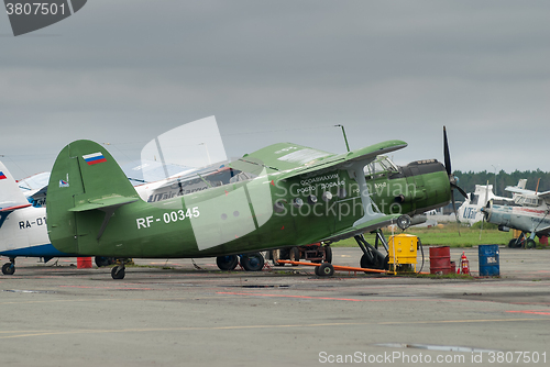 Image of AN-2 airplanes on parking lot