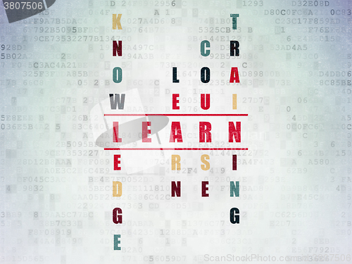 Image of Education concept: Learn in Crossword Puzzle