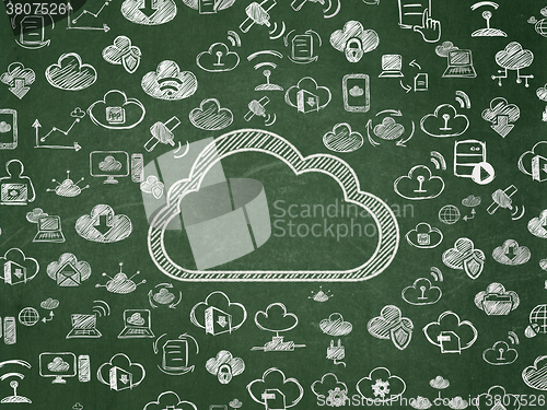 Image of Cloud networking concept: Cloud on School Board background