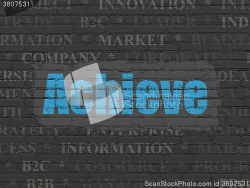 Image of Business concept: Achieve on wall background