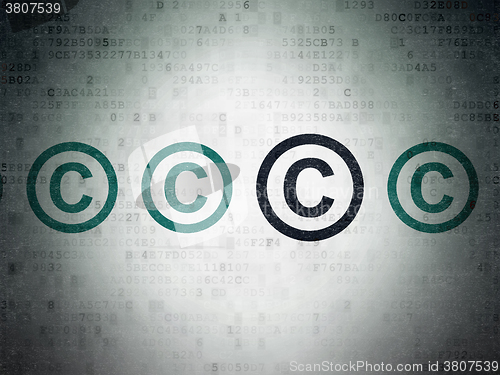 Image of Law concept: copyright icon on Digital Paper background