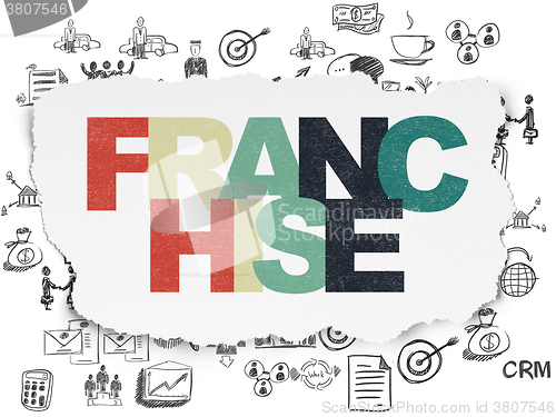 Image of Business concept: Franchise on Torn Paper background