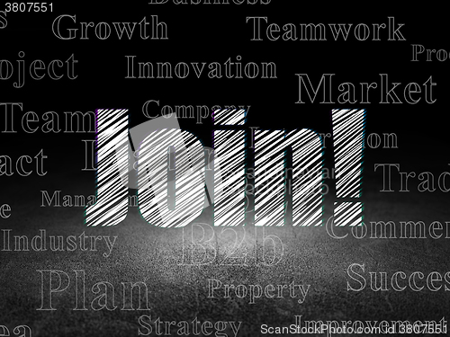 Image of Business concept: Join! in grunge dark room
