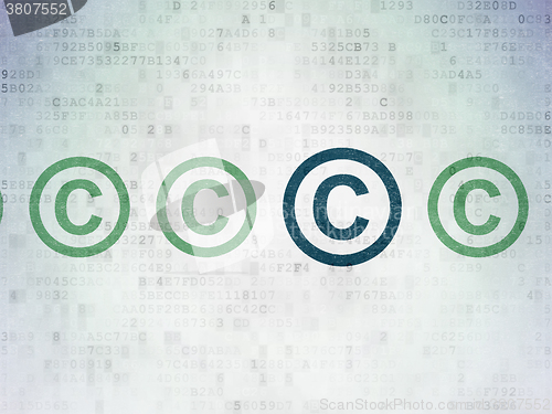 Image of Law concept: copyright icon on Digital Paper background