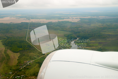 Image of Aerial view of summer field