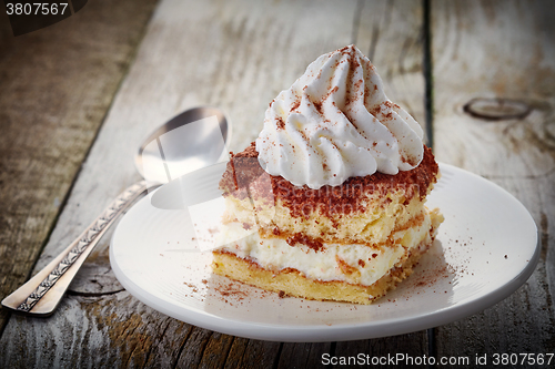 Image of cake with whipped cream