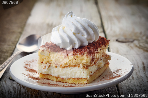 Image of cake with whipped cream