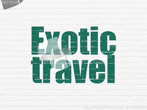 Image of Travel concept: Exotic Travel on wall background