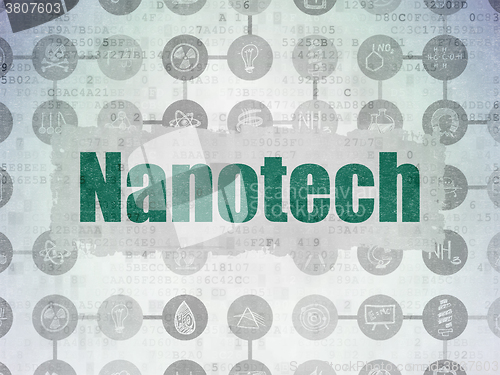 Image of Science concept: Nanotech on Digital Paper background
