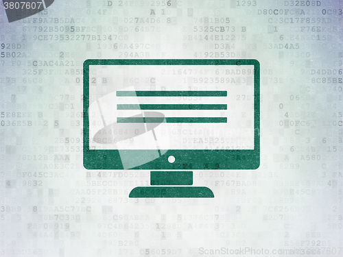 Image of Web design concept: Monitor on Digital Paper background