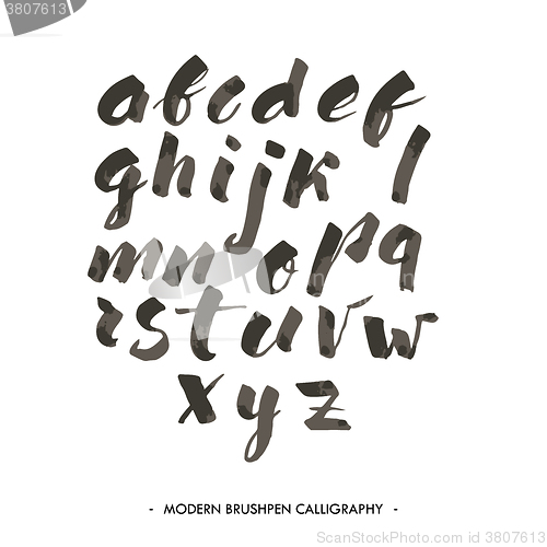 Image of Modern ink Alphabet font. 