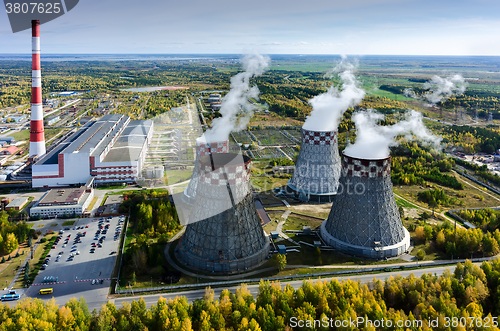 Image of Panorama of Power Plant. Tyumen. Russia