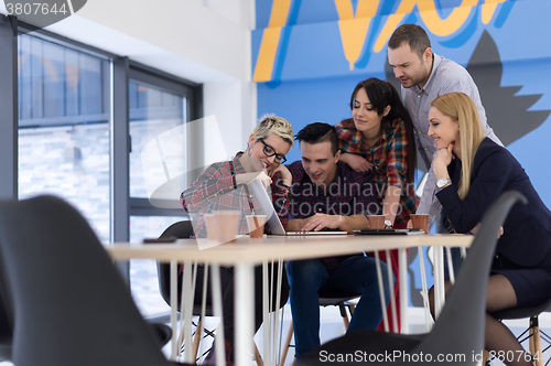 Image of startup business team on meeting at modern office