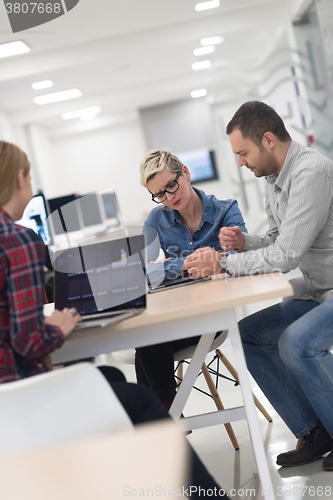 Image of startup business team on meeting at modern office