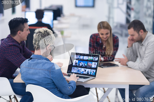 Image of startup business team on meeting at modern office