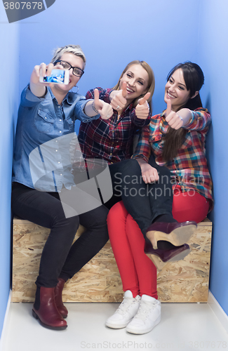 Image of group of business people in creative working  space