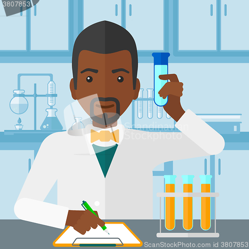 Image of Laboratory assistant working. 