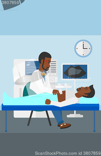 Image of Patient under ultrasound examination.